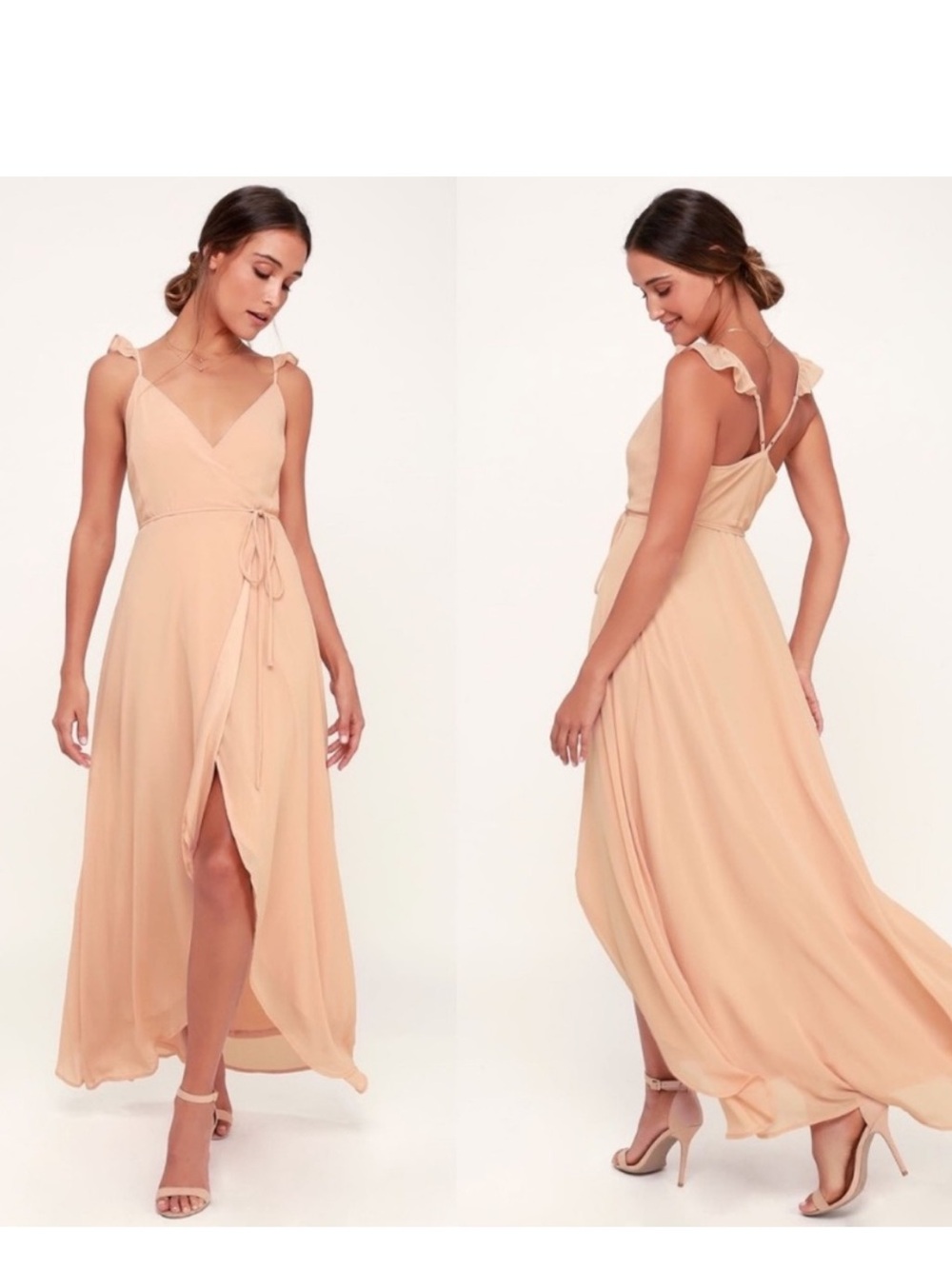 Lulu's Blush Pink Satin Slip Maxi Dress